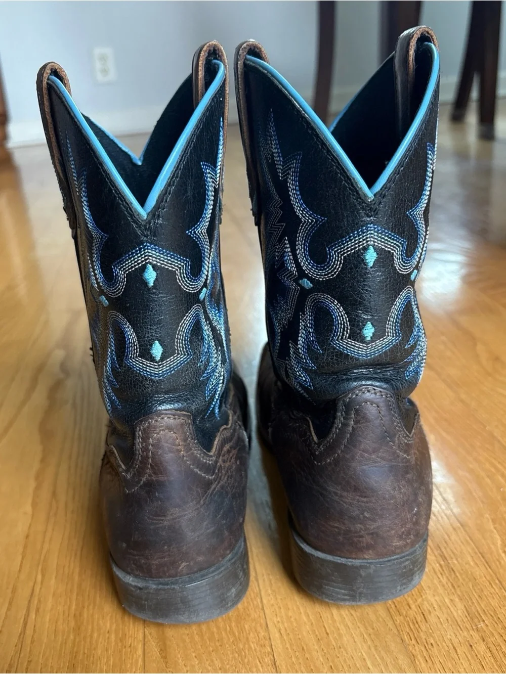 Ariat Tombstone Western Boots Cowboy Big Kid Earth Black Brown Blue Size 5 Youth